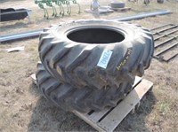GY 14.9 x 24 Payloader Tires - Has Cracks #
