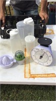 Lot of Measuring Containers/Scales/Juicer