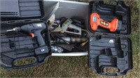 Tool lot drills staple gun grease gun and tools