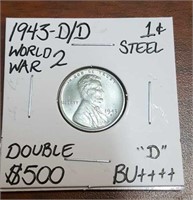 1943 D/D WW2 Steel Penny- Graded BU++++