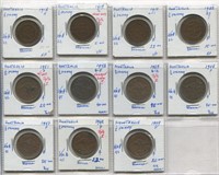 Australia 1912-49 1/2 Penny Coin Collection