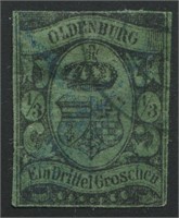 Germany 1859 #5 1/3 Groeschen , Black , Green