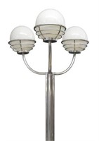 TALL ITALIAN MODERN CHROMED METAL FLOOR LAMP, 99"H