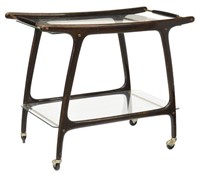 ITALIAN MID-CENTURY MODERN 2-TIER SERVICE BAR CART