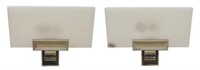 (2) MODERN ALABASTER & CHROME 2-LIGHT WALL SCONCES