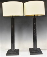 (2) THOMAS O'BRIEN MICHELANGELO MARBLE TABLE LAMPS