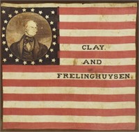 1844 HENRY CLAY FOR PRESIDENT CAMPAIGN FLAG BANNER