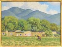 FRED DARGE (1900-1978) 'HOUSE IN TAOS' PAINTING