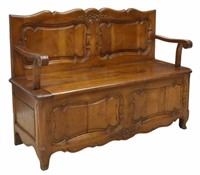 FRENCH PROVINCIAL CARVED HALL BENCH