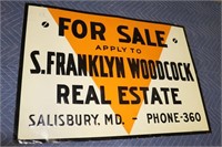 S Franklyn Woodcock Real Estate Metal For Sale