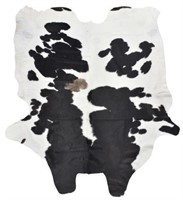 LARGE BLACK AND WHITE COWHIDE, 93.5" x 77"