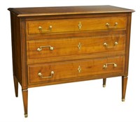 FRENCH LOUIS XVI STYLE THREE-DRAWER COMMODE