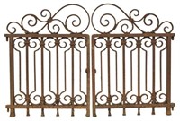 (2) ARCHITECTURAL SCROLLED WROUGHT IRON GATES
