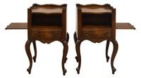 (2) LOUIS XV STYLE MAHOGANY BEDSIDE TABLES