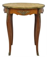 FRENCH LOUIS XV STYLE MARBLE-TOP MAHOGANY TABLE