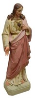 FRENCH PAINTED PLASTER CHRIST RELIGIOUS STATUE