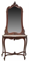 ITALIAN LOUIS XV STYLE CONSOLE TABLE & MIRROR