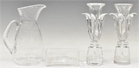 (4) STEUBEN ART GLASS, 'VERSAILLES' CANDLESTICKS
