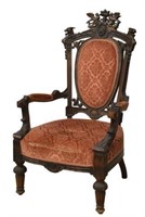 FRENCH LOUIS XVI STYLE UPHOLSTERED FAUTEUIL