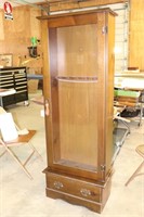 Pine Gun Cabinet with one drawer (holds 6 guns)