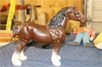 Vintage Cast Iron Brown Draft Horse/Clydesdale