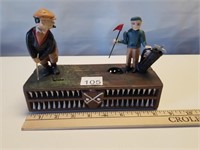 Vintage Cast Iron Mechanical Golfer Coin Bank