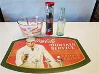 Coca Cola Glass Bucket, Place Mat, Bottles