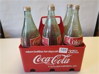 Coca Cola Carrier Plastic w/ 5 32 oz Bottles