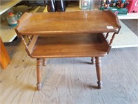 Vintage Wood Side Table 24"w x 14"d x 22.5"t