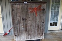 OLD WOODEN CUPBOARD - 50"W X 65" H