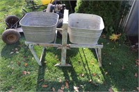 2 WASH TUBS & STAND