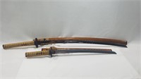 Set of 2 Samurai Swords - Tan / Gold Color