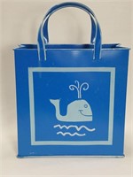 Painted Blue Metal "Whale" Gift Bag Shaped Decor