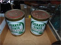 (5) Vintage Quaker State Oil Cans
