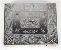 ANTIQUE STERLING POWDER AND LIPSTICK COMPACT