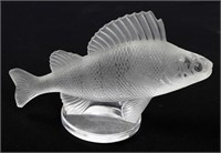 LALIQUE, FRANCE SIGNED FROSTED CRYSTAL KOI FISH 4"