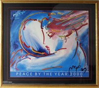 PETER MAX SIGNED PRINT "PEACE BY THE YEAR 2000"