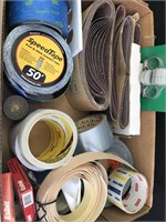 Box lot sandpaper and tape