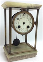 ANTIQUE FRENCH MARBLE & BRASS CLOCK