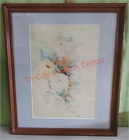 Signed watercolor, artist unknown -  22.5 x 26.5