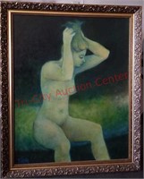 Oil on canvas nude by Ernest Keith Lowery-43"x35'