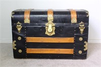 Black Antique Streamer Trunk