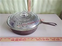 Wagner Ware pan, Griswold glass lid