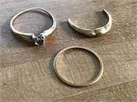 lot of 3 misc gold rings all marked 14k
