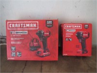 2 CRAFTSMAN IMPACT WRENCHES - V20 LIT. BATTERY