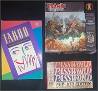 Lot of  3 Board Games(Risk/Taboo/Password)