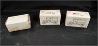 Ertl Model Cars, Two Model T and One Boxed Car