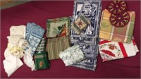 Large Lot of Tablecloths, Placemats, Hot Pads