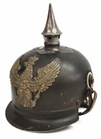 GERMAN WWI-ERA STEEL SPIKE PICKELHAUBE HELMET