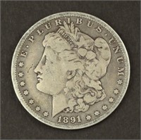 1891 "O" Morgan Silver $1 Coin